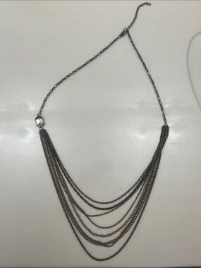 Multi-Row Gunmetal and Bronze Layered Necklace